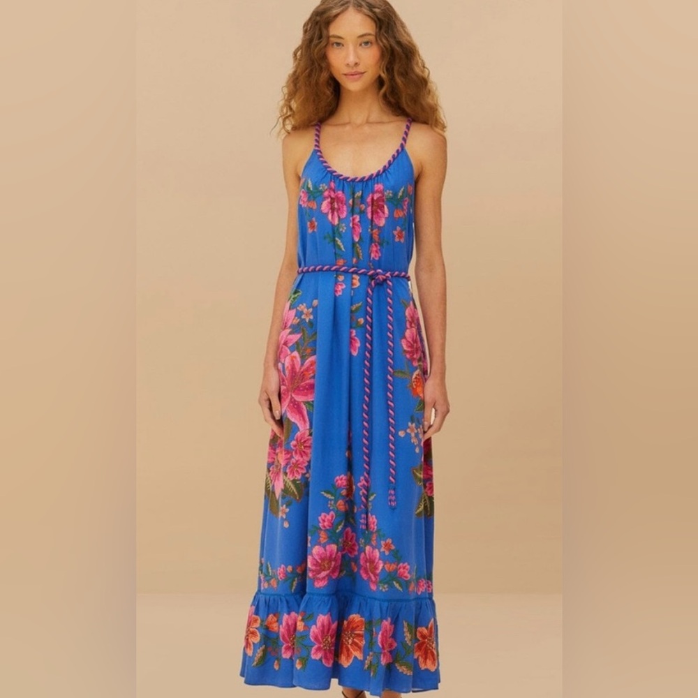 FARM Rio Vibrant Blue Floral Maxi Dress